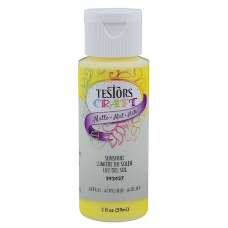 Testors Interior Paint, Matte, Sunshine Yellow, 2 oz 292427A